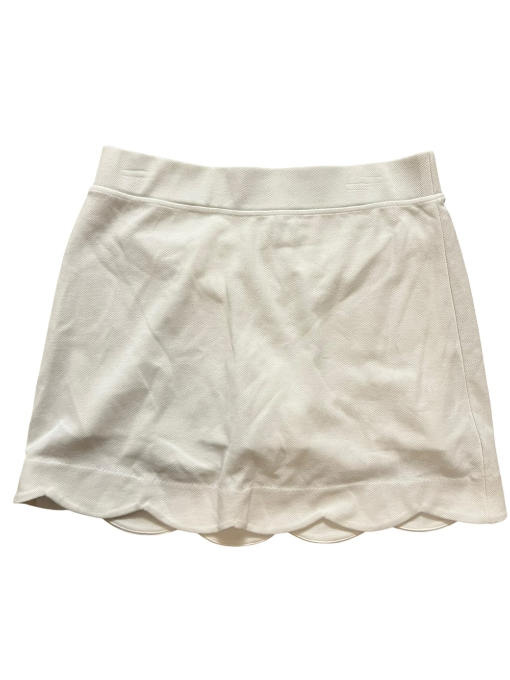 T By Talbots Scalloped Hem Skirt White M